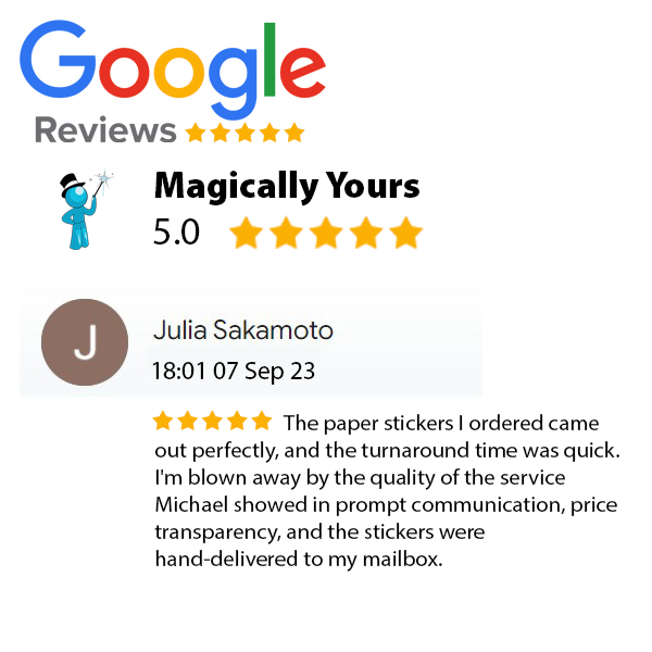 Google Review Julia Sakamoto 5 Star Review, Hawaii Cheap Printing